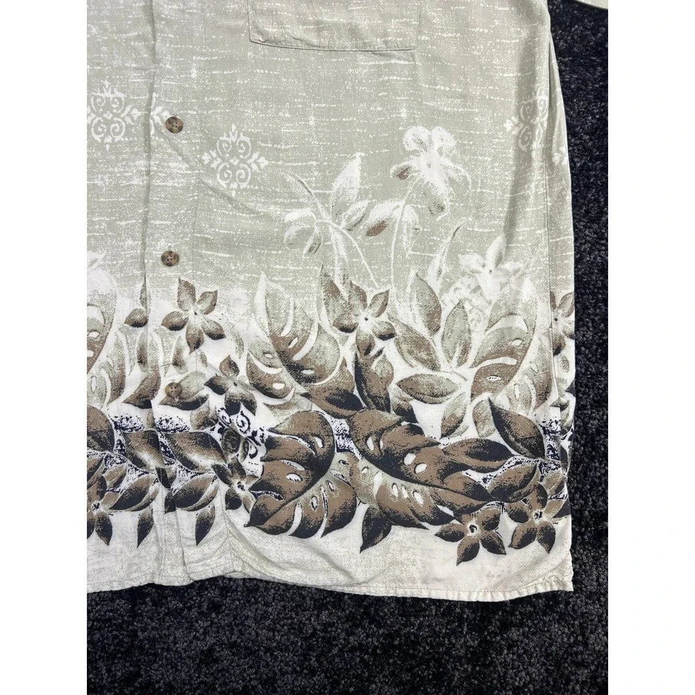 Puritan Mens Medium Short‎ Sleeve Button Up Tropical Hawaiian Shirt